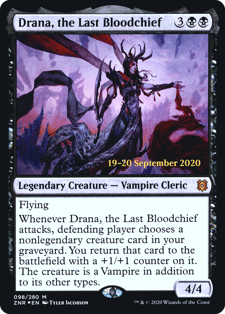 {R} Drana, the Last Bloodchief [Zendikar Rising Prerelease Promos][PR ZNR 098]