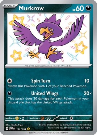 [PKM-R] Murkrow (181/091) [Scarlet & Violet: Paldean Fates]