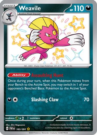 [PKM-R] Weavile (183/091) [Scarlet & Violet: Paldean Fates]