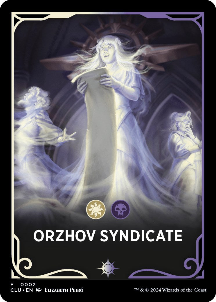{T} Orzhov Syndicate Theme Card [Ravnica: Clue Edition Tokens][TCLU 002]