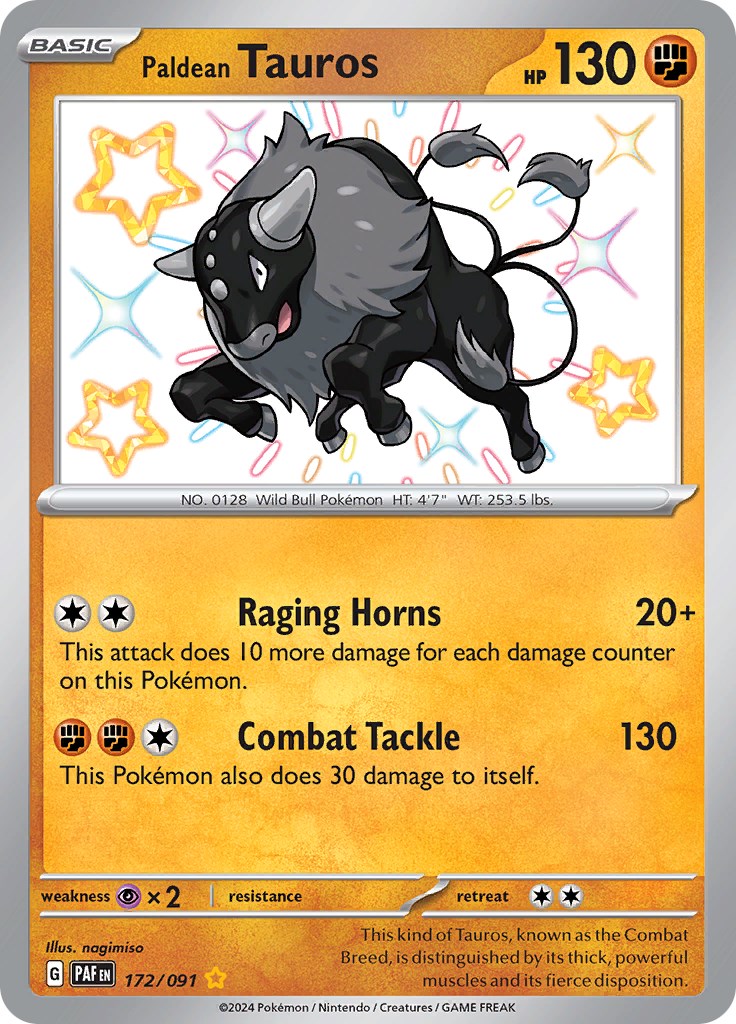[PKM] Paldean Tauros (172/091) [Scarlet & Violet: Paldean Fates]