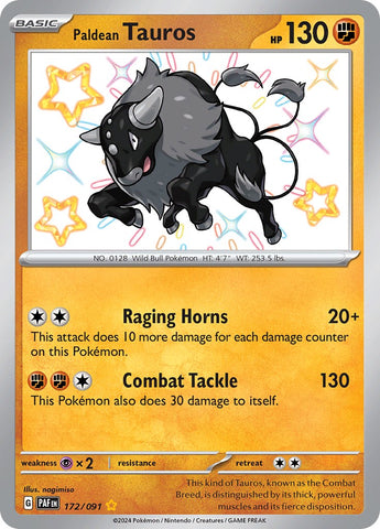 [PKM-R] Paldean Tauros (172/091) [Scarlet & Violet: Paldean Fates]