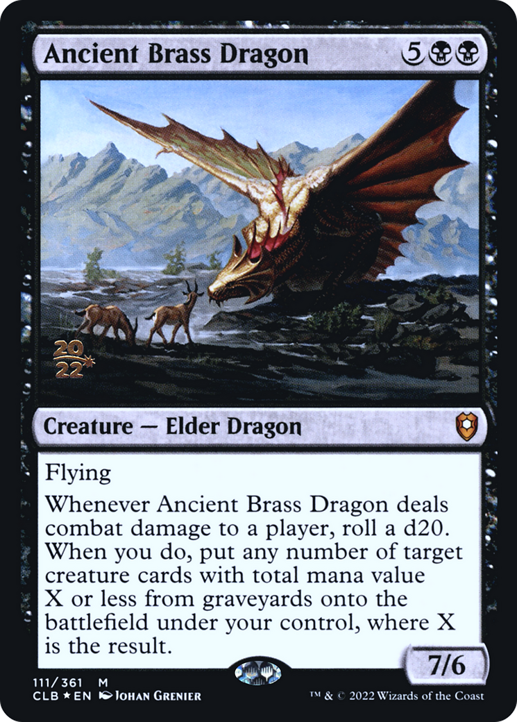 {R} Ancient Brass Dragon [Commander Legends: Battle for Baldur's Gate Prerelease Promos][PR CLB 111]