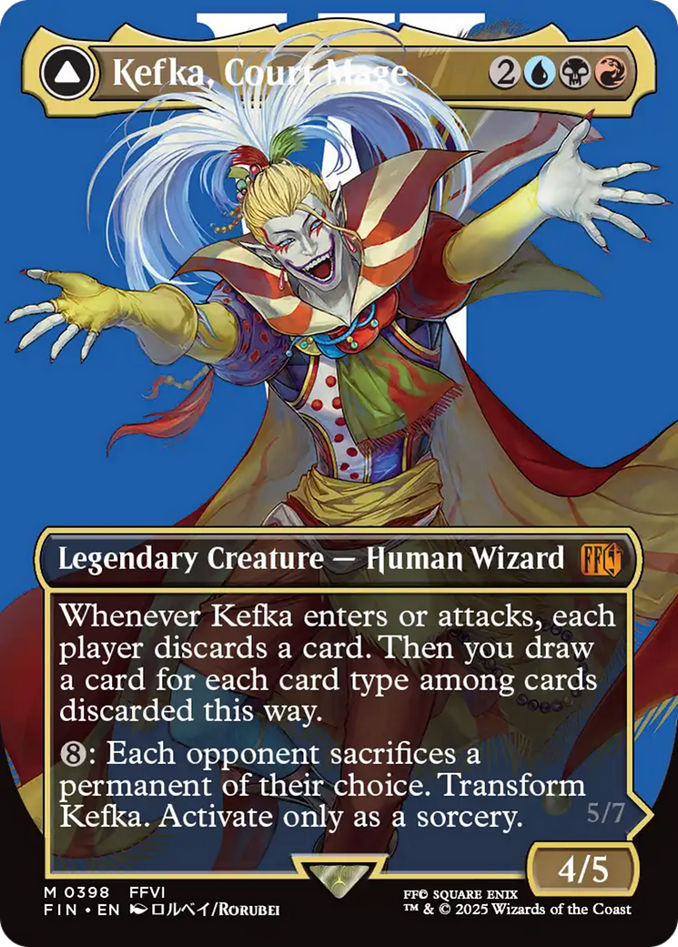{@@FIN R} Kefka, Court Mage // Kefka, Ruler of Ruin (Borderless) (0398) [FINAL FANTASY][FIN 398]