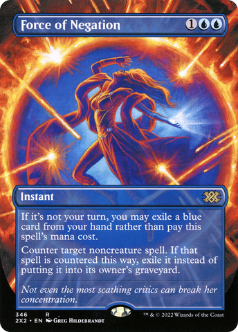 {R} Force of Negation (Borderless Alternate Art) [Double Masters 2022][2X2 346]