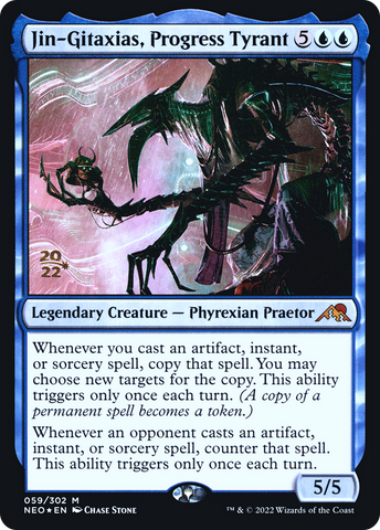 {R} Jin-Gitaxias, Progress Tyrant [Kamigawa: Neon Dynasty Prerelease Promos][PR NEO 059]