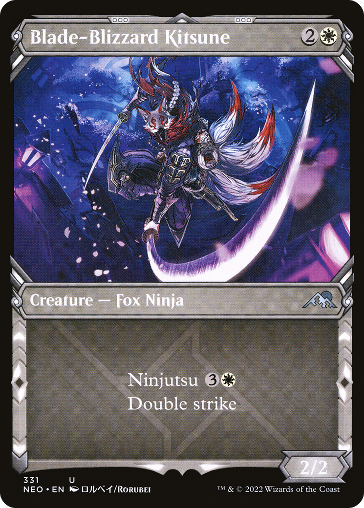 {C} Blade-Blizzard Kitsune (Showcase Ninja) [Kamigawa: Neon Dynasty][NEO 331]