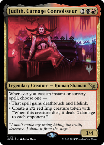 {R} Judith, Carnage Connoisseur (Promo Pack) [Murders at Karlov Manor Promos][PP MKM 210]