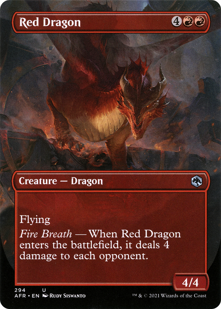 {C} Red Dragon (Borderless Alternate Art) [Dungeons & Dragons: Adventures in the Forgotten Realms][AFR 294]