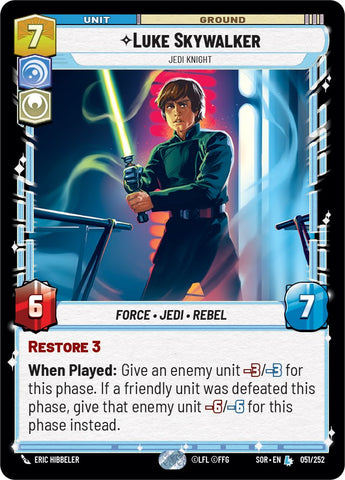 {SW-R}Luke Skywalker - Jedi Knight (051/252) [Spark of Rebellion]