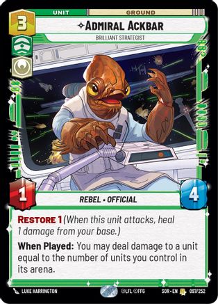 {SW-R}Admiral Ackbar - Brilliant Strategist (097/252) [Spark of Rebellion]