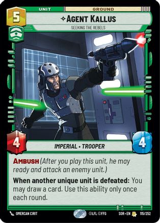{SW-R}Agent Kallus - Seeking the Rebels (115/252) [Spark of Rebellion]