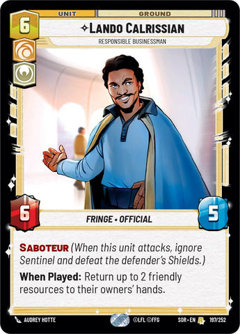 {SW-R}Lando Calrissian - Responsible Businessman (197/252) [Spark of Rebellion]