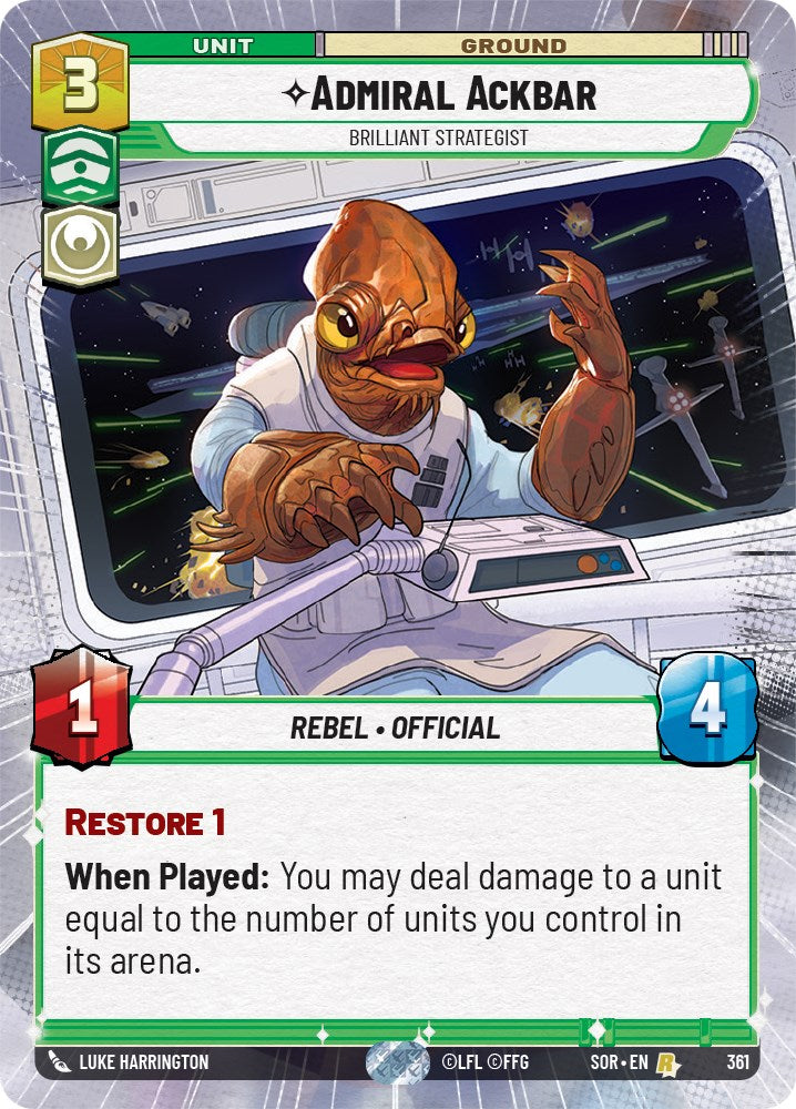 {SW-R}Admiral Ackbar - Brilliant Strategist (Hyperspace) (361) [Spark of Rebellion]