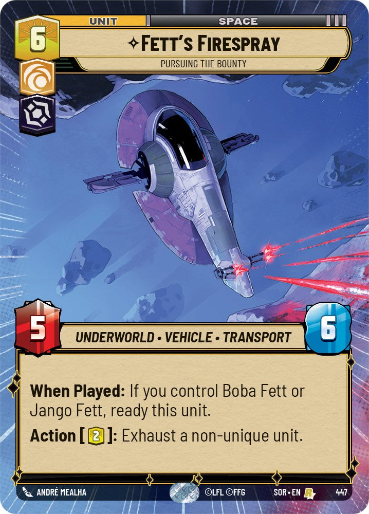 {SW-R}Fett's Firespray - Pursuing the Bounty (Hyperspace) (447) [Spark of Rebellion]