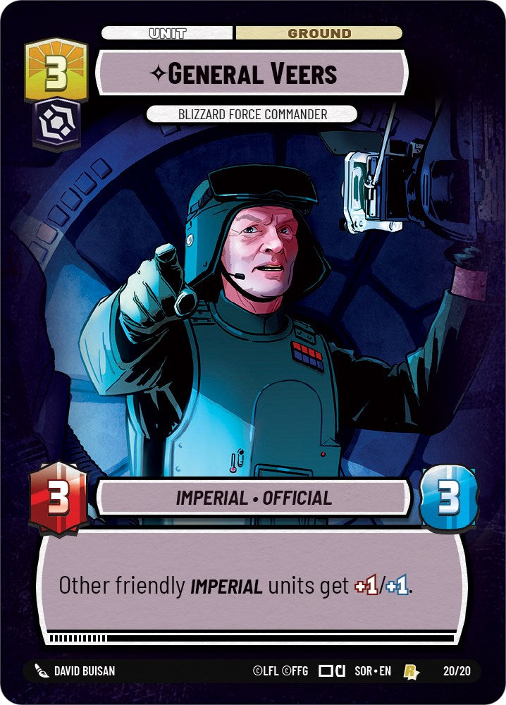 {SW-C}General Veers - Blizzard Force Commander (Hyperspace) (20/20) [Spark of Rebellion Weekly Play Promo Promo]