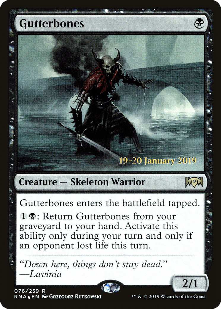 {R} Gutterbones [Ravnica Allegiance Prerelease Promos][PR RNA 076]