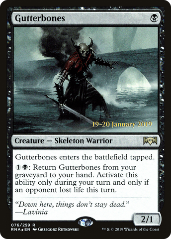 {R} Gutterbones [Ravnica Allegiance Prerelease Promos][PR RNA 076]