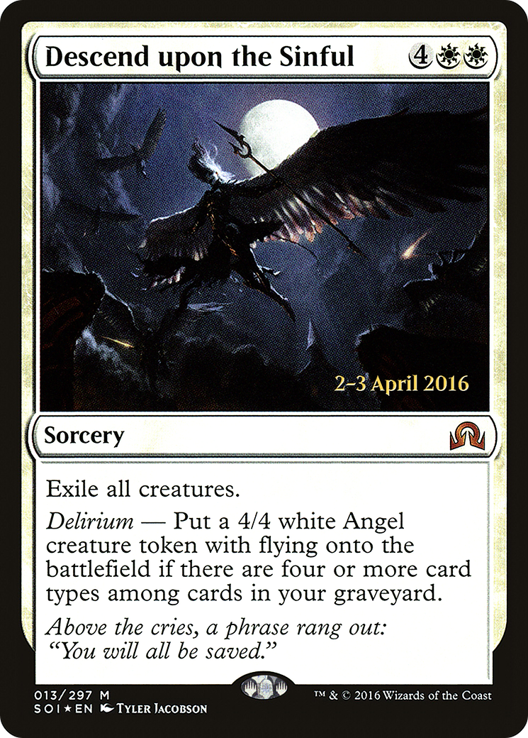 {R} Descend upon the Sinful [Shadows over Innistrad Prerelease Promos][PR SOI 013] - Misty Mountain Games