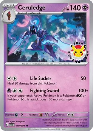 [PKM] Ceruledge (040/091) (Pokemon Day 2024)(Cosmos Holo) [Scarlet & Violet: Paldean Fates]