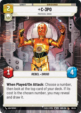 {SW-R}C-3PO - Protocol Droid (Hyperspace) (Weekly Play Promo) (9/20) [Spark of Rebellion Weekly Play Promo Promo]