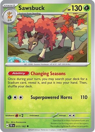 [PKM] Sawsbuck (017/162) [Scarlet & Violet: Temporal Forces]