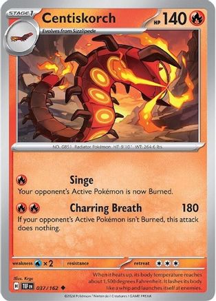 [PKM] Centiskorch (037/162) [Scarlet & Violet: Temporal Forces]