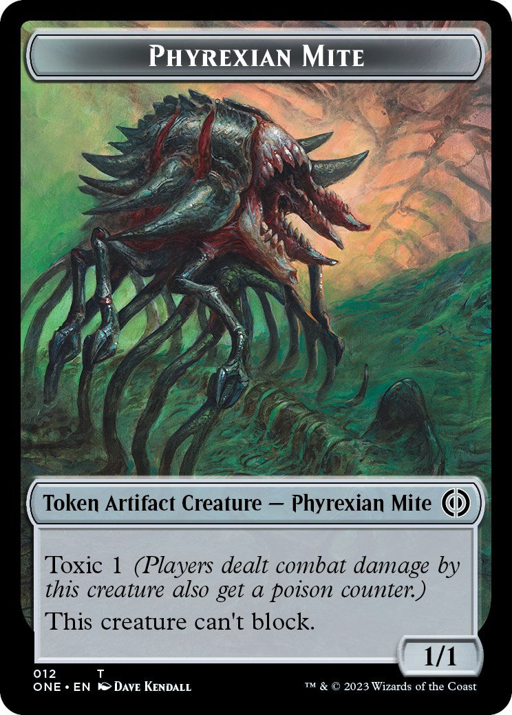 {T} Phyrexian Mite (012) // Phyrexian Beast Double-Sided Token [Phyrexia: All Will Be One Tokens][TONE 12//6]