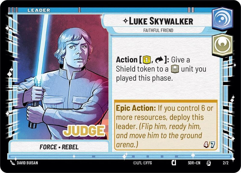 {SW-LD}Luke Skywalker - Faithful Friend (Judge Promo) (002/002) [Spark of Rebellion Prerelease Promo]