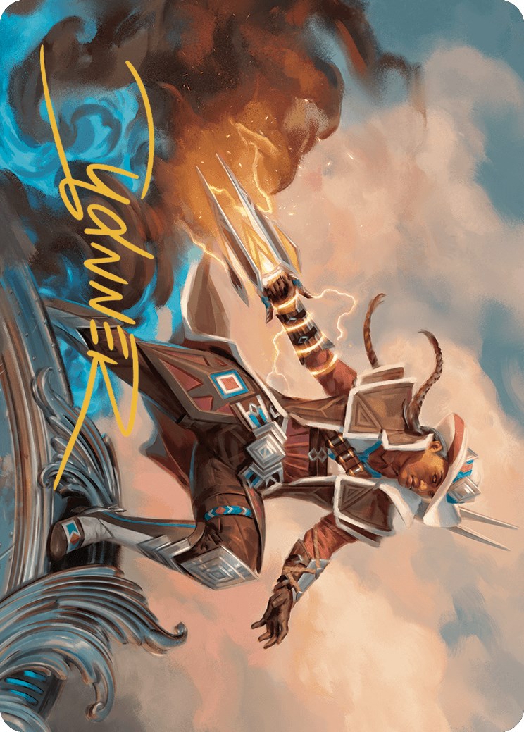 {A} Annie Flash, the Veteran Art Card (Gold-Stamped Signature) [Outlaws of Thunder Junction Art Series][GS AOTJ 017]