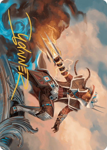 {A} Annie Flash, the Veteran Art Card (Gold-Stamped Signature) [Outlaws of Thunder Junction Art Series][GS AOTJ 017]