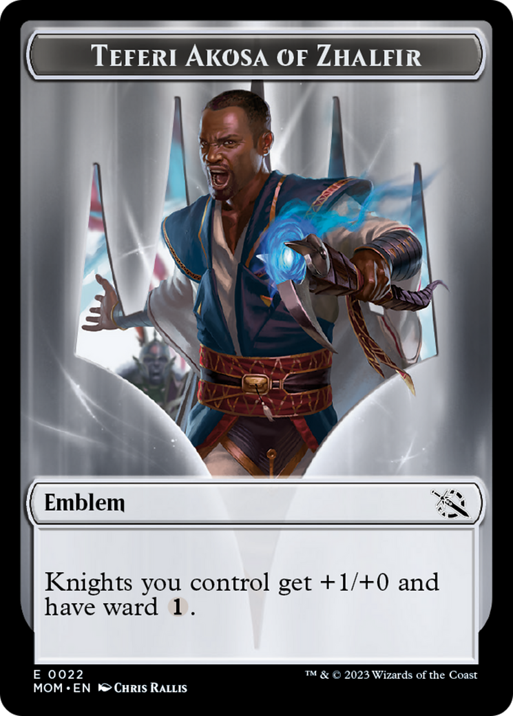 {T} Soldier // Teferi Akosa of Zhalfir Emblem Double-Sided Token [March of the Machine Tokens][TMOM 002]