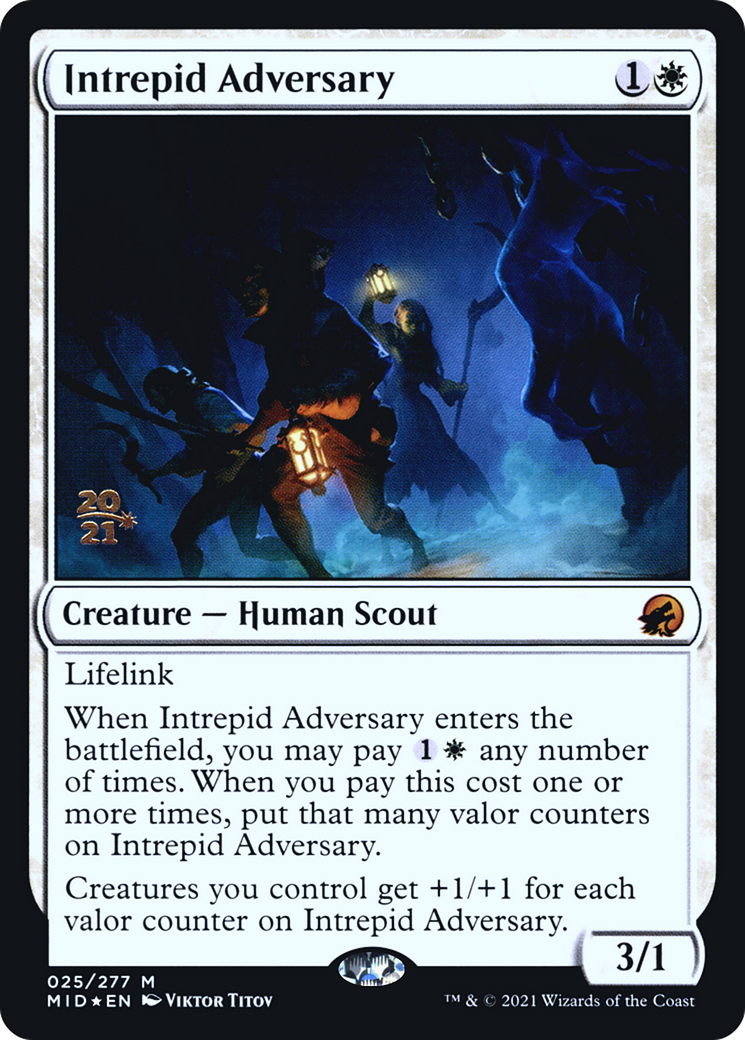 {R} Intrepid Adversary [Innistrad: Midnight Hunt Prerelease Promos][PR MID 025]