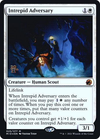 {R} Intrepid Adversary [Innistrad: Midnight Hunt Prerelease Promos][PR MID 025]