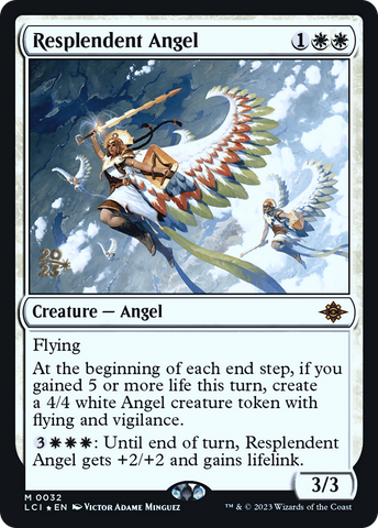 {@R} Resplendent Angel (LCI) [The Lost Caverns of Ixalan Prerelease Cards][PR LCI 032]