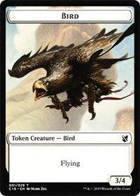 {T} Bird (001) // Sculpture Double-sided Token [Commander 2019 Tokens][TC19 015]