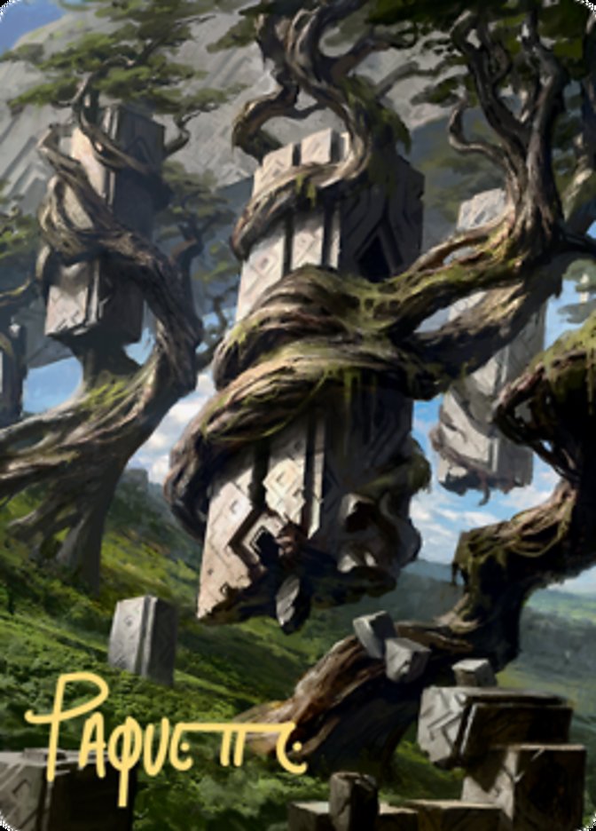 {A} Forest 2 Art Card (Gold-Stamped Signature) [Zendikar Rising Art Series][GS AZNR 020]