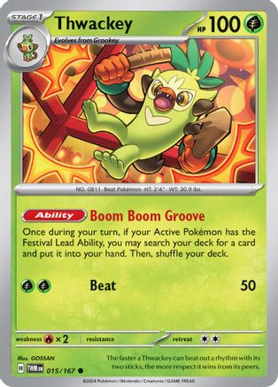[PKM] Thwackey (015/167) [Scarlet & Violet: Twilight Masquerade]