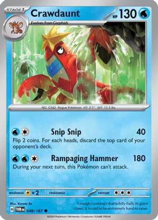 [PKM] Crawdaunt (048/167) [Scarlet & Violet: Twilight Masquerade]