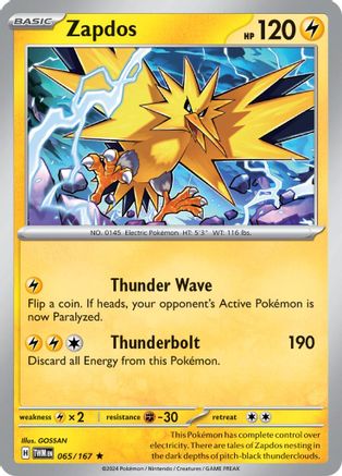 [PKM] Zapdos (065/167) [Scarlet & Violet: Twilight Masquerade]