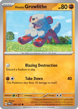 [PKM] Hisuian Growlithe (099/167) [Scarlet & Violet: Twilight Masquerade]