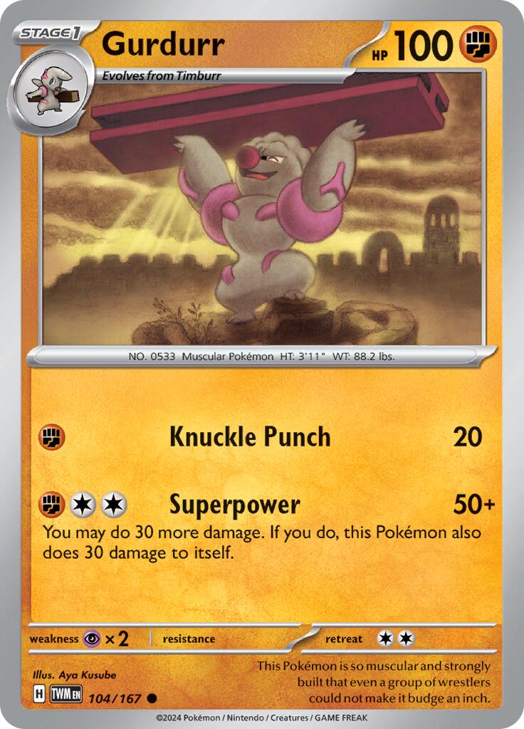 [PKM-C] Gurdurr (104/167) [Scarlet & Violet: Twilight Masquerade]