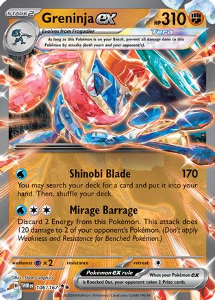 [PKM-R] Greninja ex (106/167) [Scarlet & Violet: Twilight Masquerade]