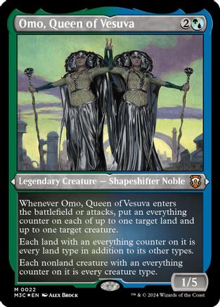 {R} Omo, Queen of Vesuva (Foil Etched) [Modern Horizons 3 Commander][M3C 022]