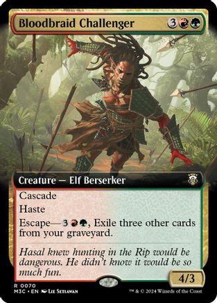 {R} Bloodbraid Challenger (Extended Art) (Ripple Foil) [Modern Horizons 3 Commander][RPF M3C 070]