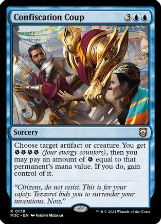 {R} Confiscation Coup (Ripple Foil) [Modern Horizons 3 Commander][RPF M3C 178]