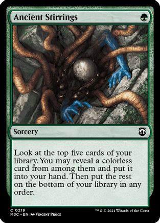 {C} Ancient Stirrings (Ripple Foil) [Modern Horizons 3 Commander][RPF M3C 219]