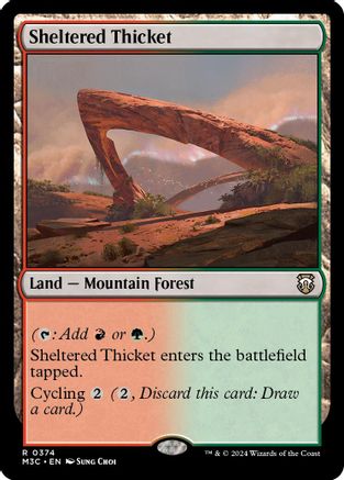 {R} Sheltered Thicket (Ripple Foil) [Modern Horizons 3 Commander][RPF M3C 374]