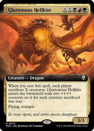 {R} Gluttonous Hellkite (Extended Art) (Ripple Foil) [Modern Horizons 3 Commander][RPF M3C 073]