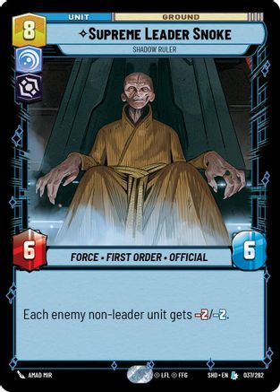 {SW-R}Supreme Leader Snoke - Shadow Ruler (037/262) [Shadows of the Galaxy]